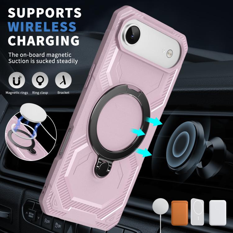 For iPhone Air Frosted MagSafe Holder Phone Case(Pink) - iPhone Air Cases by buy2fix | Online Shopping UK | buy2fix