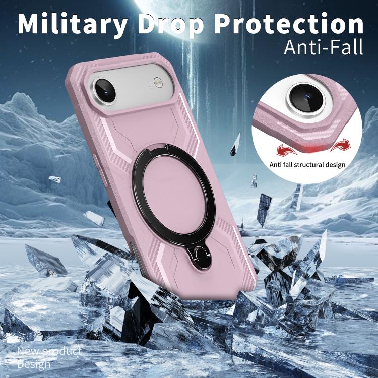 For iPhone Air Frosted MagSafe Holder Phone Case(Pink) - iPhone Air Cases by buy2fix | Online Shopping UK | buy2fix