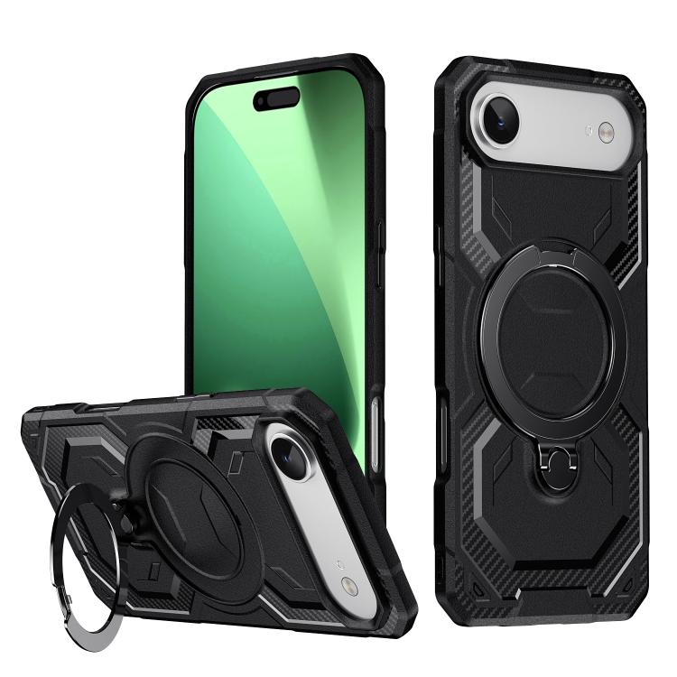 For iPhone Air Frosted MagSafe Holder Phone Case(Black) - iPhone Air Cases by buy2fix | Online Shopping UK | buy2fix