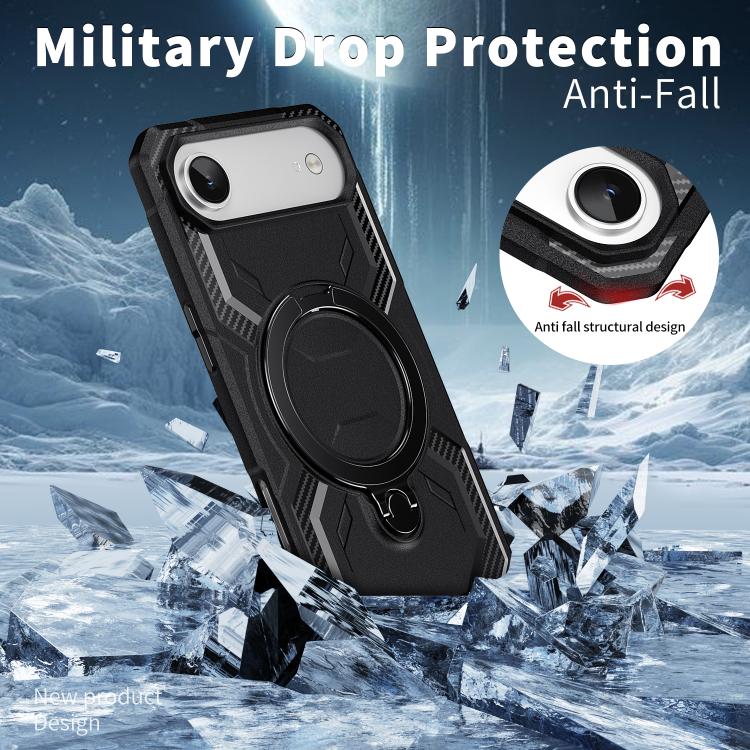 For iPhone Air Frosted MagSafe Holder Phone Case(Black) - iPhone Air Cases by buy2fix | Online Shopping UK | buy2fix