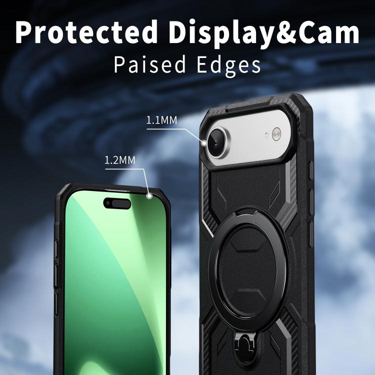 For iPhone Air Frosted MagSafe Holder Phone Case(Black) - iPhone Air Cases by buy2fix | Online Shopping UK | buy2fix