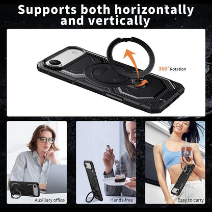 For iPhone Air Frosted MagSafe Holder Phone Case(Black) - iPhone Air Cases by buy2fix | Online Shopping UK | buy2fix