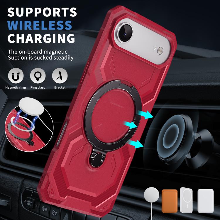 For iPhone Air Frosted MagSafe Holder Phone Case(Red) - iPhone Air Cases by buy2fix | Online Shopping UK | buy2fix