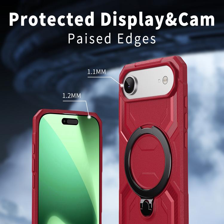 For iPhone Air Frosted MagSafe Holder Phone Case(Red) - iPhone Air Cases by buy2fix | Online Shopping UK | buy2fix