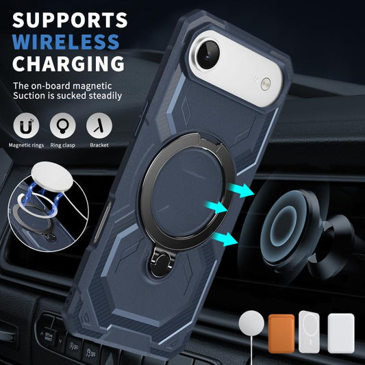 For iPhone Air Frosted MagSafe Holder Phone Case(Blue) - iPhone Air Cases by buy2fix | Online Shopping UK | buy2fix