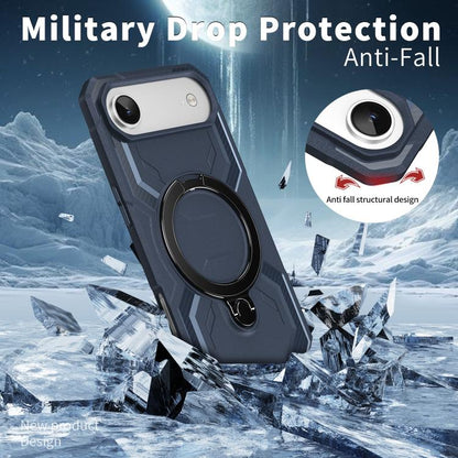 For iPhone Air Frosted MagSafe Holder Phone Case(Blue) - iPhone Air Cases by buy2fix | Online Shopping UK | buy2fix