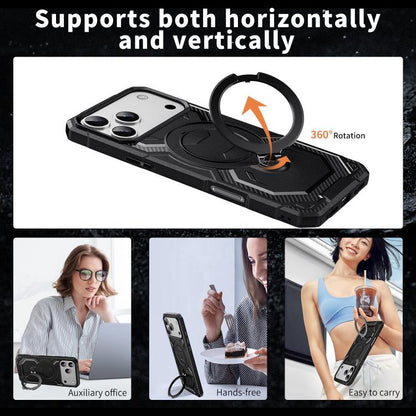 For iPhone 17 Pro Frosted MagSafe Holder Phone Case(Black) - iPhone 17 Pro Cases by buy2fix | Online Shopping UK | buy2fix