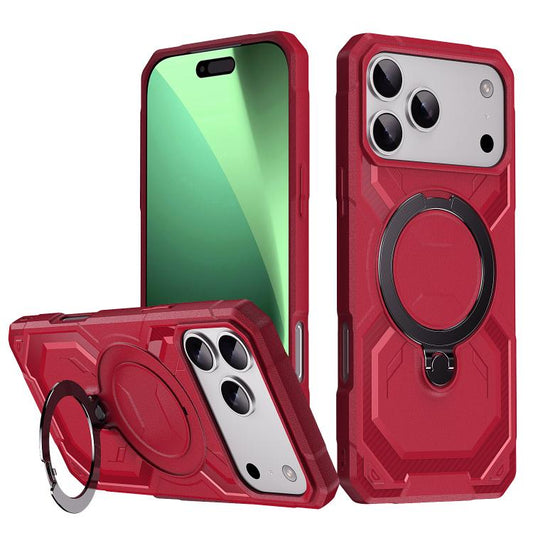 For iPhone 17 Pro Frosted MagSafe Holder Phone Case(Red) - iPhone 17 Pro Cases by buy2fix | Online Shopping UK | buy2fix