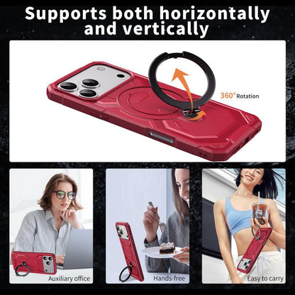 For iPhone 17 Pro Frosted MagSafe Holder Phone Case(Red) - iPhone 17 Pro Cases by buy2fix | Online Shopping UK | buy2fix