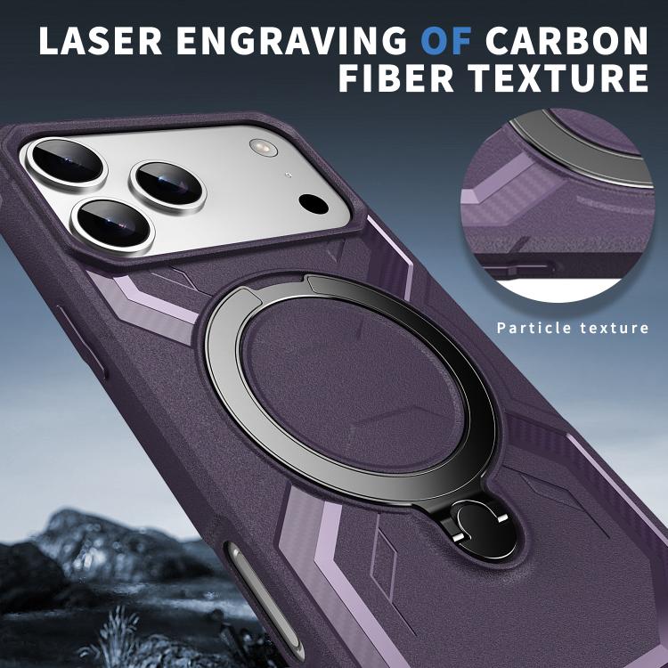 For iPhone 17 Pro Frosted MagSafe Holder Phone Case(Purple) - iPhone 17 Pro Cases by buy2fix | Online Shopping UK | buy2fix