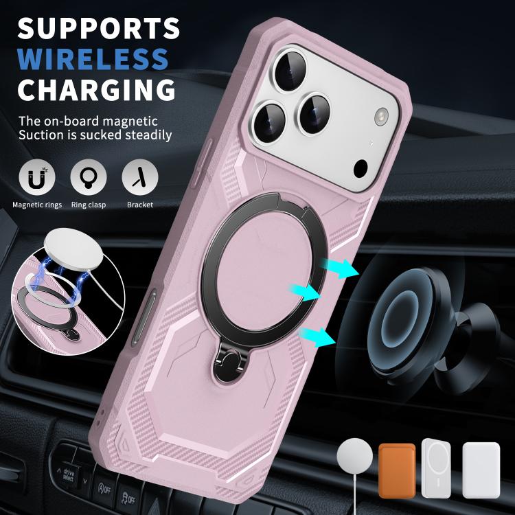 For iPhone 17 Pro Max Frosted MagSafe Holder Phone Case(Pink) - iPhone 17 Pro Max Cases by buy2fix | Online Shopping UK | buy2fix
