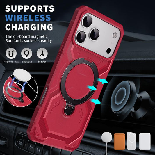 For iPhone 17 Pro Max Frosted MagSafe Holder Phone Case(Red) - iPhone 17 Pro Max Cases by buy2fix | Online Shopping UK | buy2fix