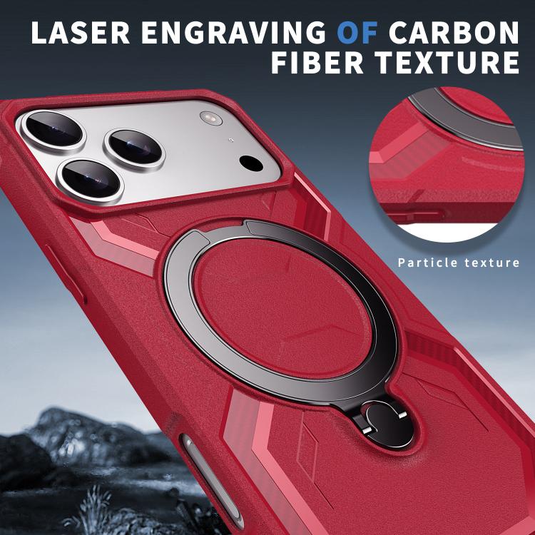 For iPhone 17 Pro Max Frosted MagSafe Holder Phone Case(Red) - iPhone 17 Pro Max Cases by buy2fix | Online Shopping UK | buy2fix