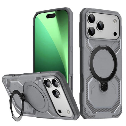 For iPhone 17 Pro Max Frosted MagSafe Holder Phone Case(Grey) - iPhone 17 Pro Max Cases by buy2fix | Online Shopping UK | buy2fix