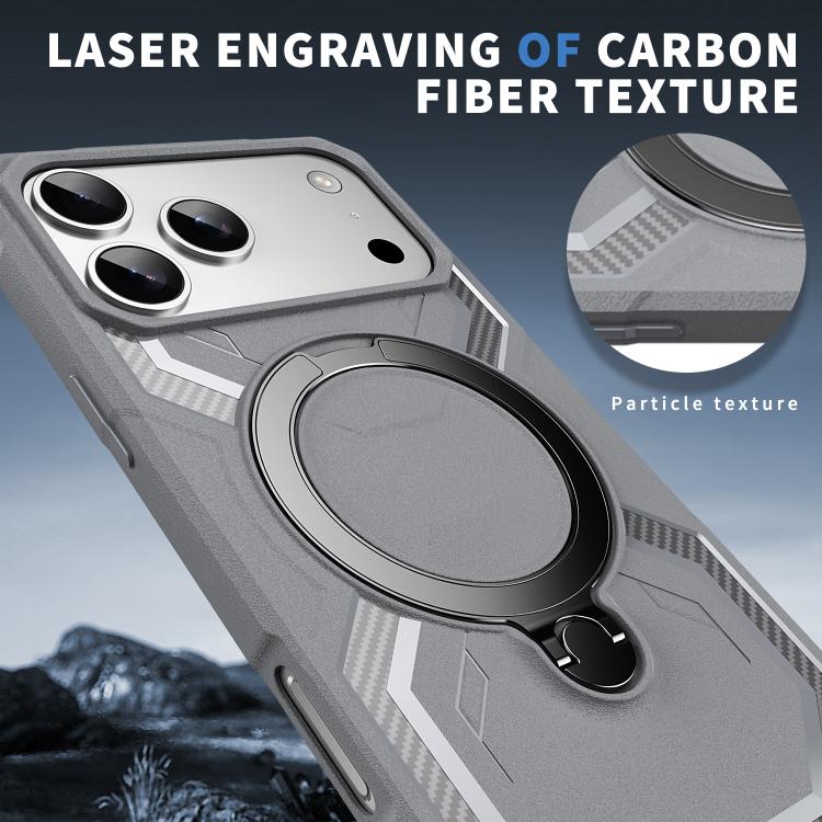 For iPhone 17 Pro Max Frosted MagSafe Holder Phone Case(Grey) - iPhone 17 Pro Max Cases by buy2fix | Online Shopping UK | buy2fix
