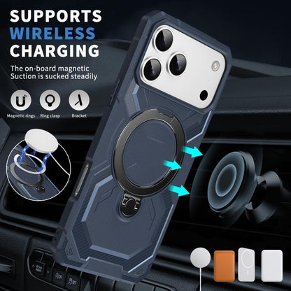 For iPhone 17 Pro Max Frosted MagSafe Holder Phone Case(Blue) - iPhone 17 Pro Max Cases by buy2fix | Online Shopping UK | buy2fix