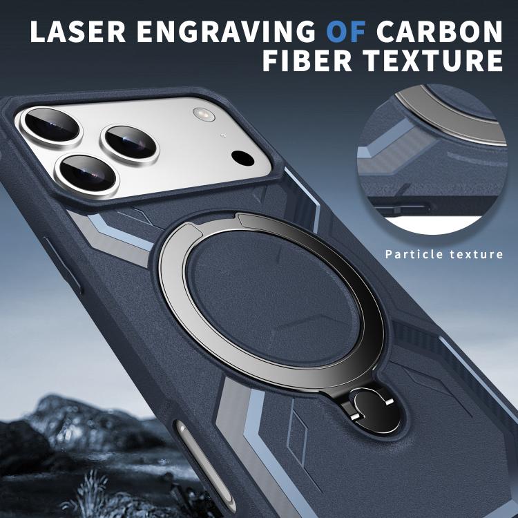 For iPhone 17 Pro Max Frosted MagSafe Holder Phone Case(Blue) - iPhone 17 Pro Max Cases by buy2fix | Online Shopping UK | buy2fix