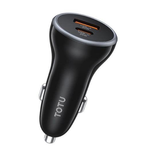 TOTU CC-5 65W USB-A and USB-C / Type-C Dual Ports Fast Charging Car Charger(Black) - Car Charger by TOTUDESIGN | Online Shopping UK | buy2fix