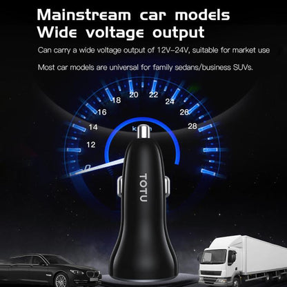 TOTU CC-5 65W USB-A and USB-C / Type-C Dual Ports Fast Charging Car Charger(Black) - Car Charger by TOTUDESIGN | Online Shopping UK | buy2fix