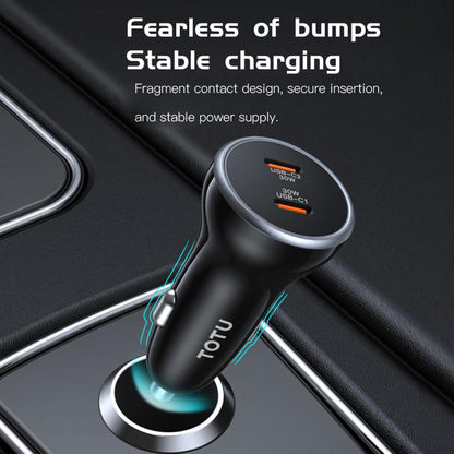 TOTU CC-5 65W USB-A and USB-C / Type-C Dual Ports Fast Charging Car Charger(Black) - Car Charger by TOTUDESIGN | Online Shopping UK | buy2fix