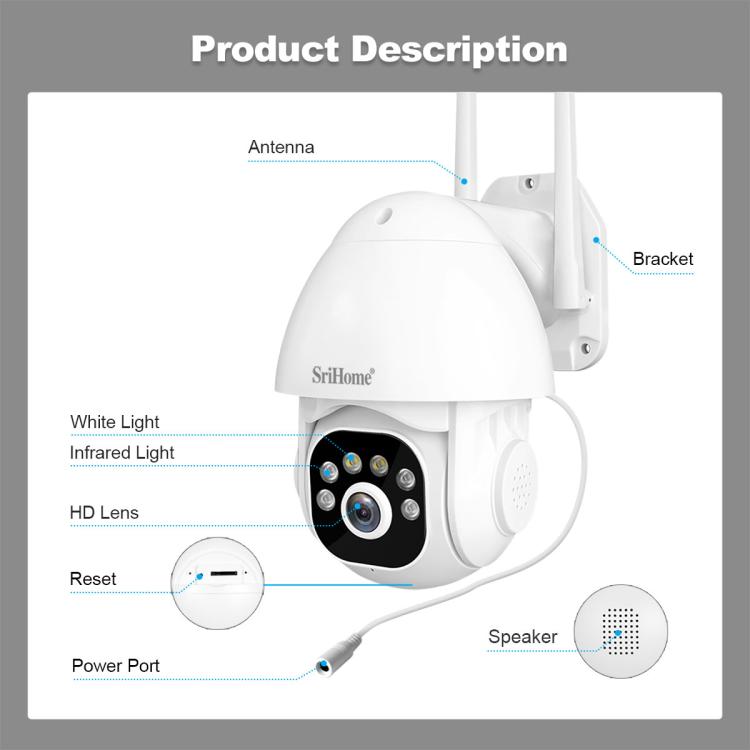 SriHome NVS001E-IPC039B 5MP 8CH HD NVR Wireless Cameras Set, Plug:AU Plug - Video Recorder Kit by SriHome | Online Shopping UK | buy2fix