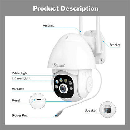SriHome NVS001E-IPC039B 5MP 8CH HD NVR Wireless Cameras Set, Plug:AU Plug - Video Recorder Kit by SriHome | Online Shopping UK | buy2fix