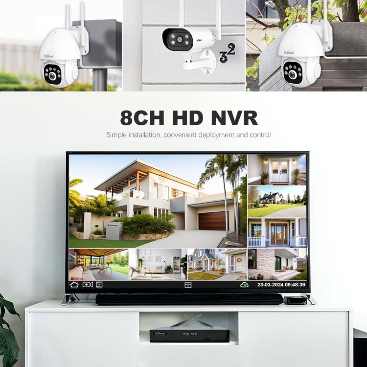 SriHome NVS001E-IPC039B 5MP 8CH HD NVR Wireless Cameras Set, Plug:UK Plug - Video Recorder Kit by SriHome | Online Shopping UK | buy2fix