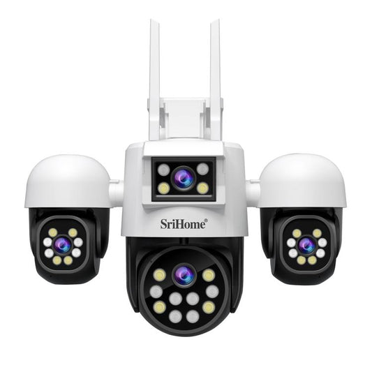 SriHome SH069 8MP 3X Digital Zoom HD Quad-lens Security Camera, Plug:US Plug - Wireless Camera by SriHome | Online Shopping UK | buy2fix