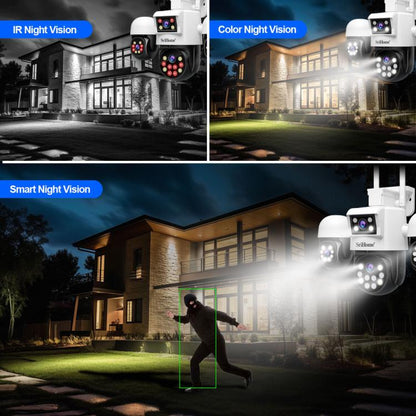 SriHome SH069 8MP 3X Digital Zoom HD Quad-lens Security Camera, Plug:US Plug - Wireless Camera by SriHome | Online Shopping UK | buy2fix