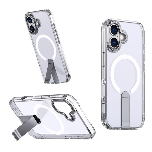For iPhone 17 Star Shine Series TPU + PC MagSafe Phone Case with Fold Holder(Transparent) - iPhone 17 Cases by buy2fix | Online Shopping UK | buy2fix