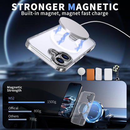 For iPhone 17 Star Shine Series TPU + PC MagSafe Phone Case with Fold Holder(Transparent) - iPhone 17 Cases by buy2fix | Online Shopping UK | buy2fix