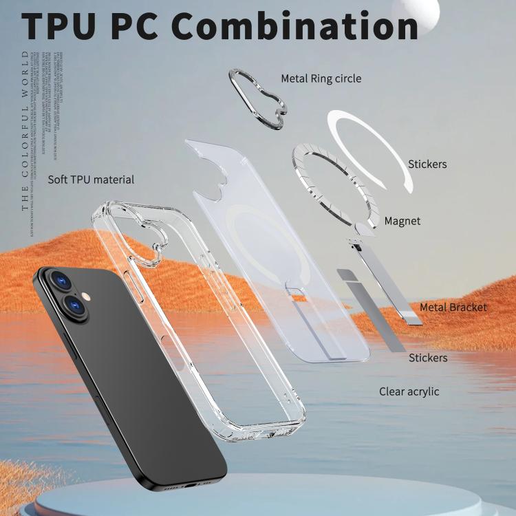 For iPhone 17 Star Shine Series TPU + PC MagSafe Phone Case with Fold Holder(Transparent) - iPhone 17 Cases by buy2fix | Online Shopping UK | buy2fix