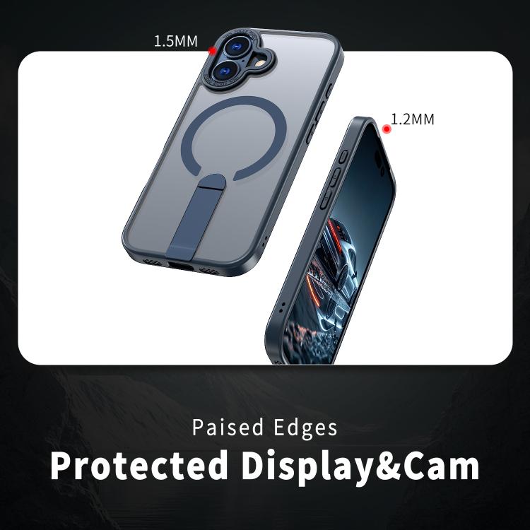 For iPhone 17 Star Shine Series TPU + PC MagSafe Phone Case with Fold Holder(Navy Blue) - iPhone 17 Cases by buy2fix | Online Shopping UK | buy2fix