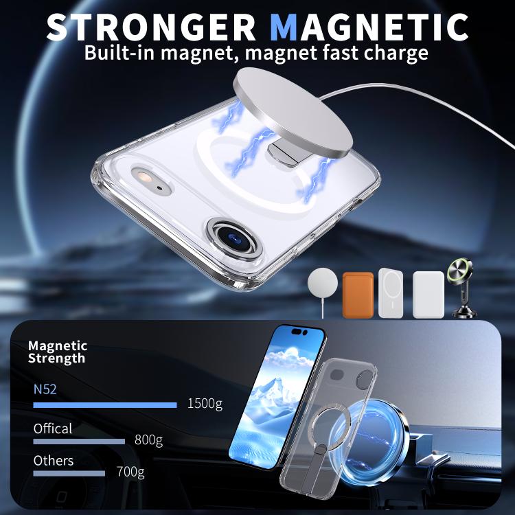 For iPhone Air Star Shine Series TPU + PC MagSafe Phone Case with Fold Holder(Transparent) - iPhone Air Cases by buy2fix | Online Shopping UK | buy2fix