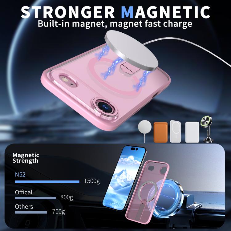 For iPhone Air Star Shine Series TPU + PC MagSafe Phone Case with Fold Holder(Pink) - iPhone Air Cases by buy2fix | Online Shopping UK | buy2fix