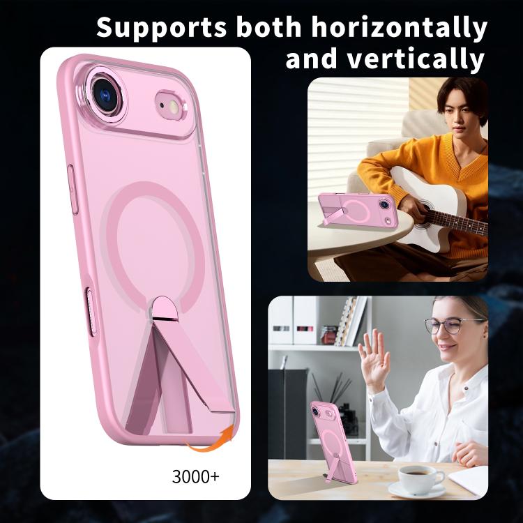 For iPhone Air Star Shine Series TPU + PC MagSafe Phone Case with Fold Holder(Pink) - iPhone Air Cases by buy2fix | Online Shopping UK | buy2fix
