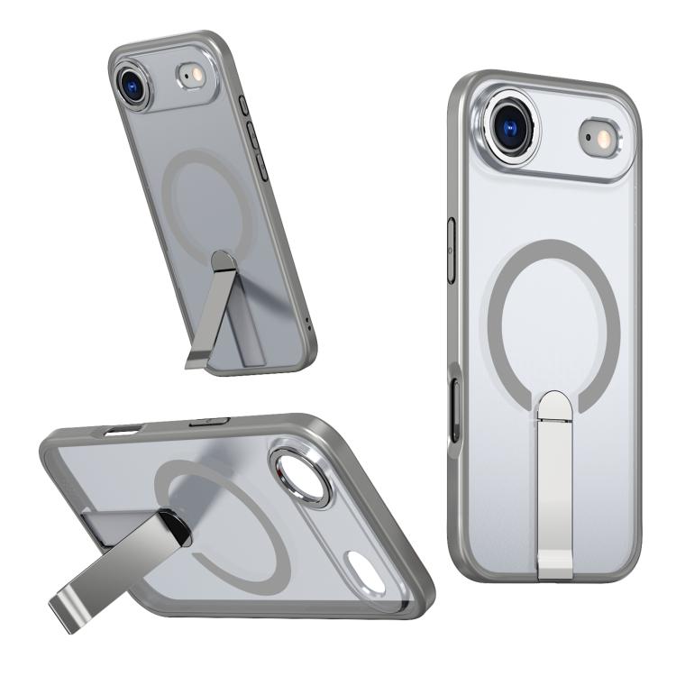 For iPhone Air Star Shine Series TPU + PC MagSafe Phone Case with Fold Holder(Grey) - iPhone Air Cases by buy2fix | Online Shopping UK | buy2fix