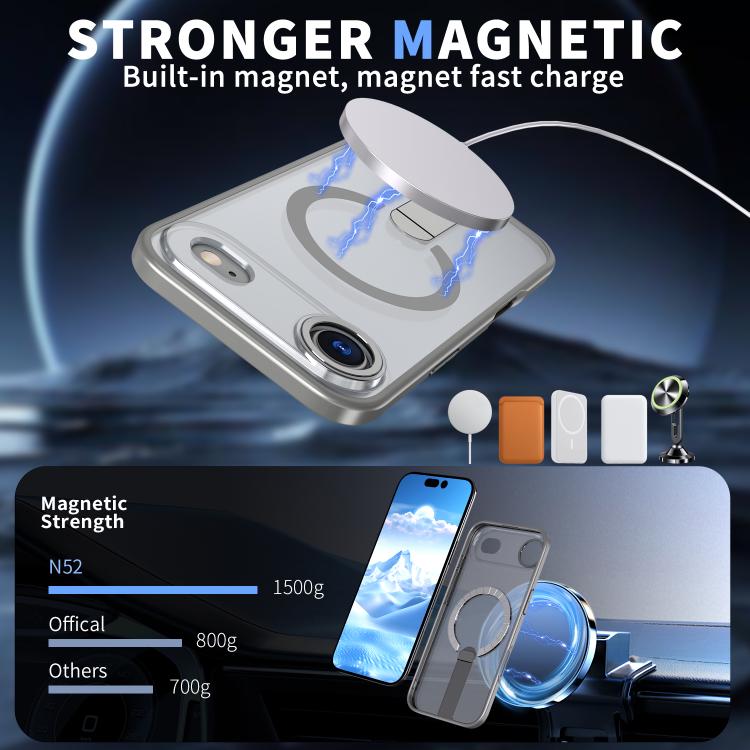 For iPhone Air Star Shine Series TPU + PC MagSafe Phone Case with Fold Holder(Grey) - iPhone Air Cases by buy2fix | Online Shopping UK | buy2fix