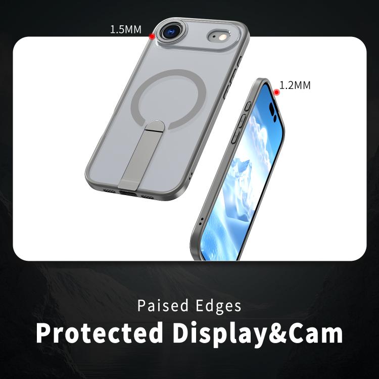 For iPhone Air Star Shine Series TPU + PC MagSafe Phone Case with Fold Holder(Grey) - iPhone Air Cases by buy2fix | Online Shopping UK | buy2fix