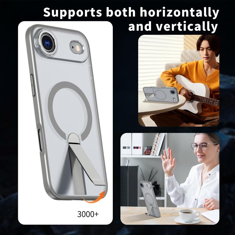 For iPhone Air Star Shine Series TPU + PC MagSafe Phone Case with Fold Holder(Grey) - iPhone Air Cases by buy2fix | Online Shopping UK | buy2fix