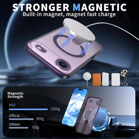 For iPhone Air Star Shine Series TPU + PC MagSafe Phone Case with Fold Holder(Purple) - iPhone Air Cases by buy2fix | Online Shopping UK | buy2fix