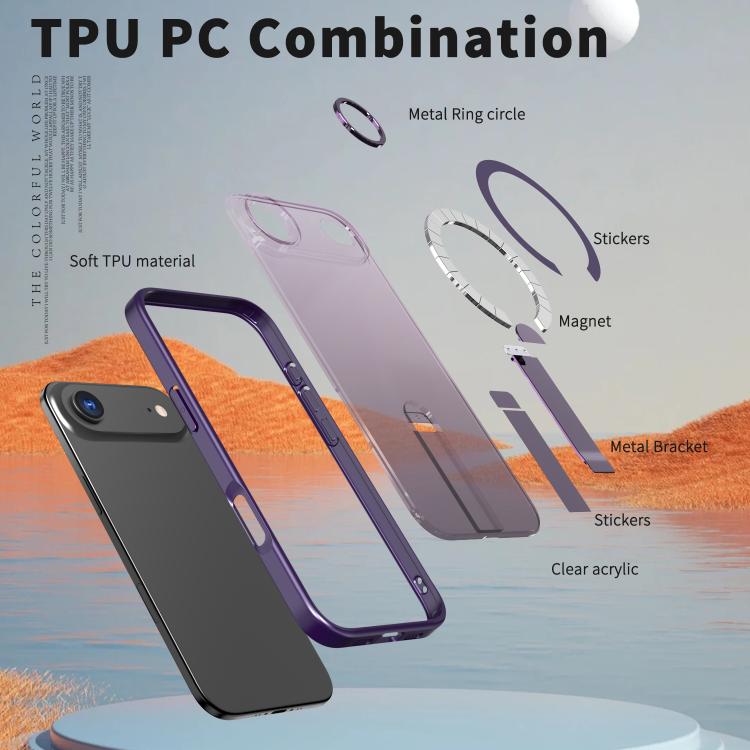 For iPhone Air Star Shine Series TPU + PC MagSafe Phone Case with Fold Holder(Purple) - iPhone Air Cases by buy2fix | Online Shopping UK | buy2fix