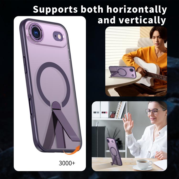 For iPhone Air Star Shine Series TPU + PC MagSafe Phone Case with Fold Holder(Purple) - iPhone Air Cases by buy2fix | Online Shopping UK | buy2fix