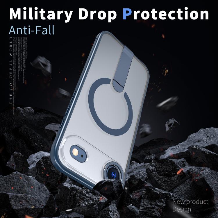 For iPhone Air Star Shine Series TPU + PC MagSafe Phone Case with Fold Holder(Navy Blue) - iPhone Air Cases by buy2fix | Online Shopping UK | buy2fix
