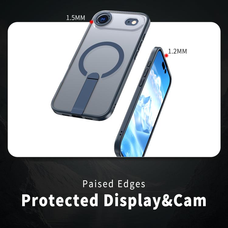 For iPhone Air Star Shine Series TPU + PC MagSafe Phone Case with Fold Holder(Navy Blue) - iPhone Air Cases by buy2fix | Online Shopping UK | buy2fix