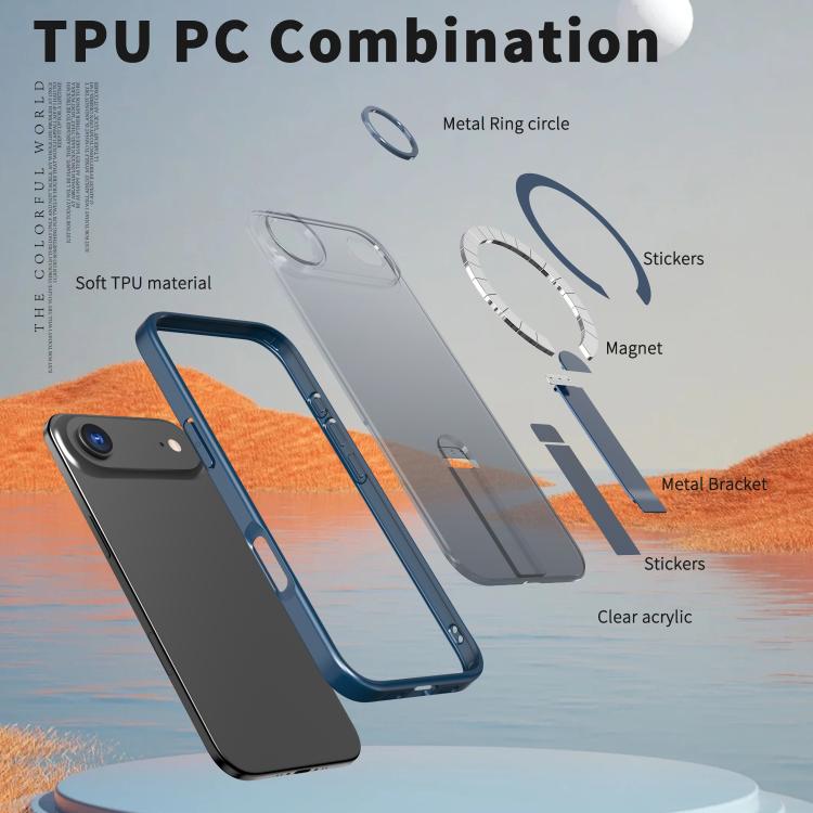 For iPhone Air Star Shine Series TPU + PC MagSafe Phone Case with Fold Holder(Navy Blue) - iPhone Air Cases by buy2fix | Online Shopping UK | buy2fix