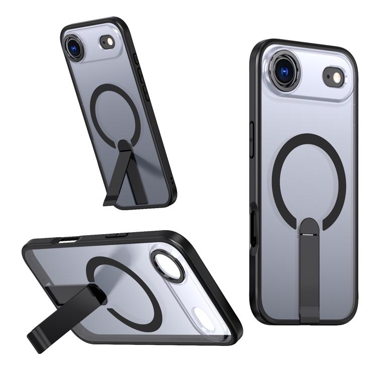 For iPhone Air Star Shine Series TPU + PC MagSafe Phone Case with Fold Holder(Black) - iPhone Air Cases by buy2fix | Online Shopping UK | buy2fix