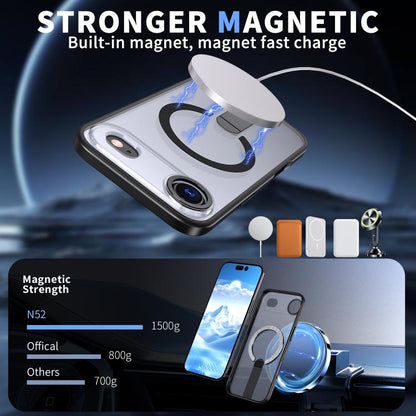 For iPhone Air Star Shine Series TPU + PC MagSafe Phone Case with Fold Holder(Black) - iPhone Air Cases by buy2fix | Online Shopping UK | buy2fix