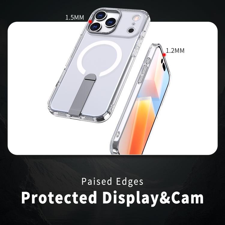 For iPhone 17 Pro Star Shine Series TPU + PC MagSafe Phone Case with Fold Holder(Transparent) - iPhone 17 Pro Cases by buy2fix | Online Shopping UK | buy2fix