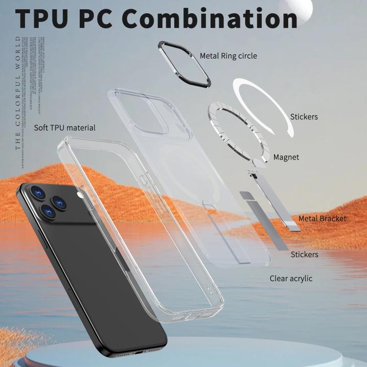 For iPhone 17 Pro Star Shine Series TPU + PC MagSafe Phone Case with Fold Holder(Transparent) - iPhone 17 Pro Cases by buy2fix | Online Shopping UK | buy2fix